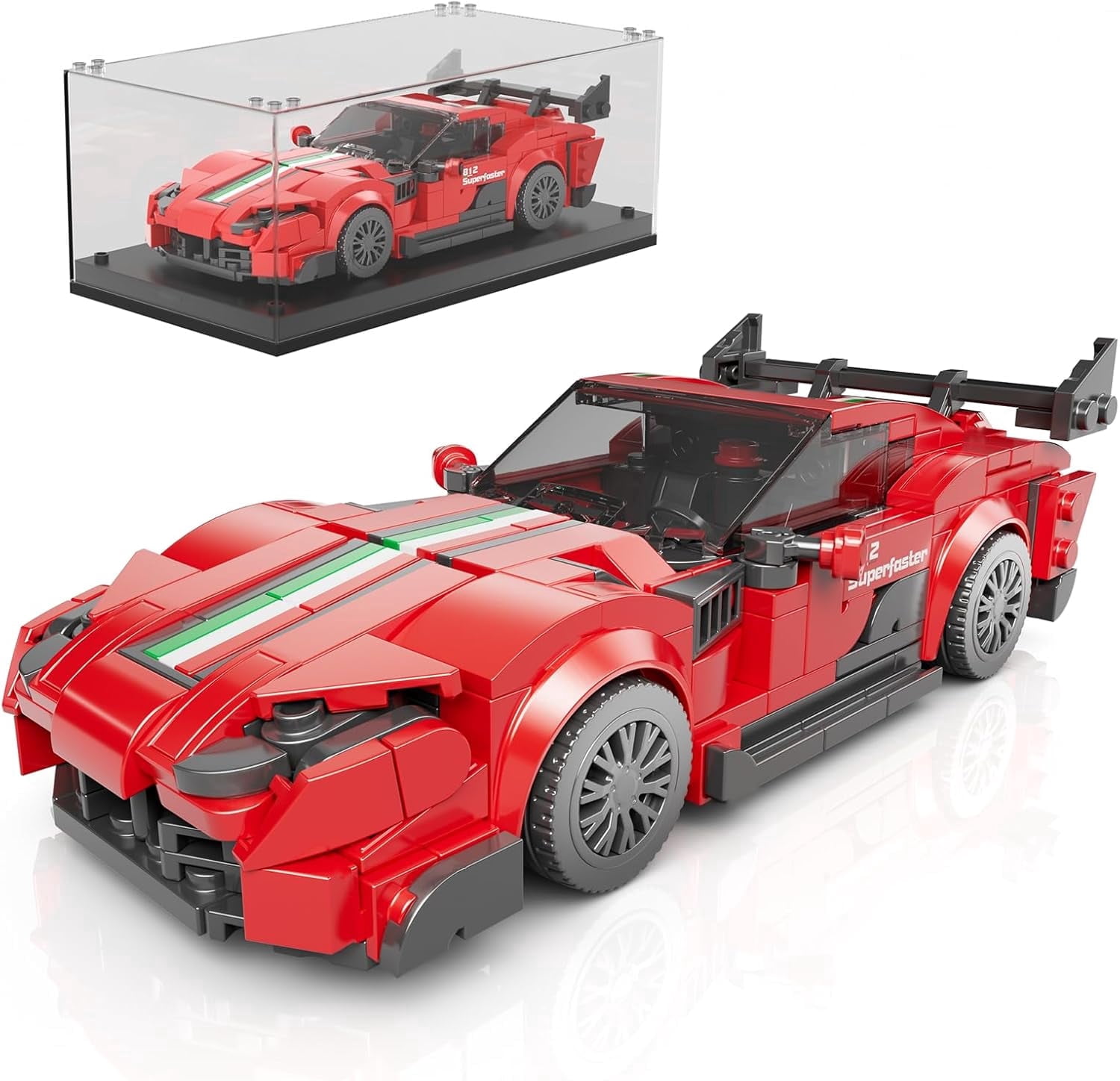 F81Z Classic Sports Car Building Kits, MOC Racing Car Toys Model, Vehicle Blocks Set Suitable for Boys to Build, House Decoration   Adults  (449 Pcs)