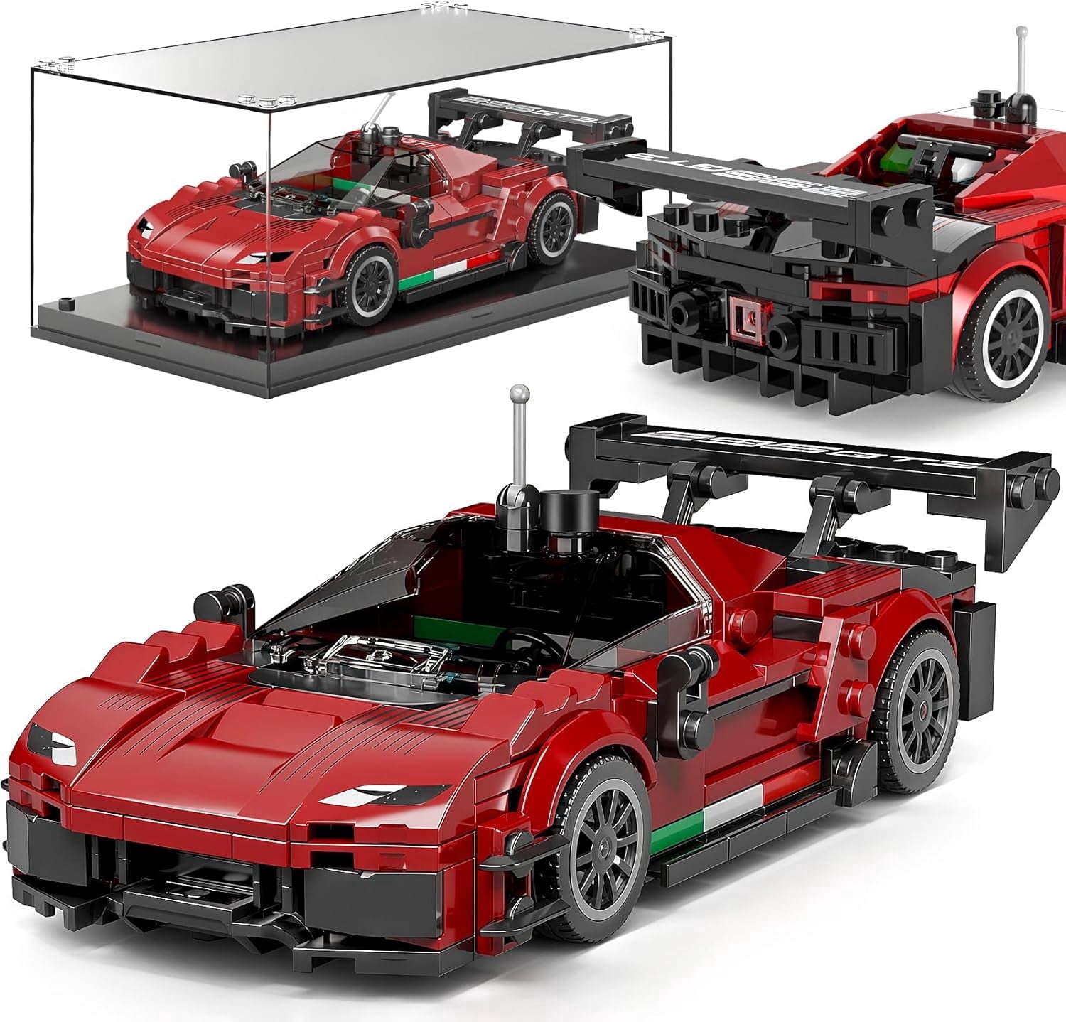 Speed Champion P80C Racing Car Building Kit with Acrylic Display Case, 27069 Collectible Model Car Kits, Building Blocks Kit Racing Toy Cars for Adult (457 PCS)