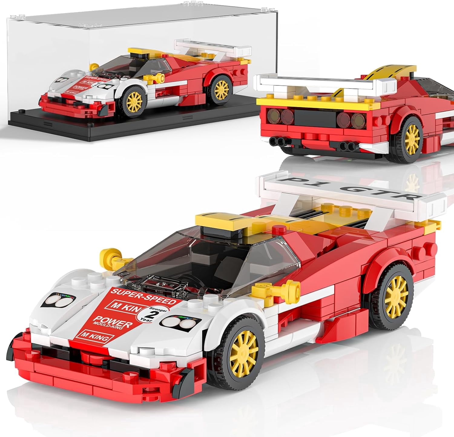 Speed Champion P80C Racing Car Building Kit with Acrylic Display Case, 27069 Collectible Model Car Kits, Building Blocks Kit Racing Toy Cars for Adult (459 PCS)
