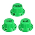 thumbnail image 1 of Speed Control Knobs 6mm ID 1 Volume 2 Tone Top Hat Guitar Bell Knobs Plastic Green with Black Characters, 1 of 6