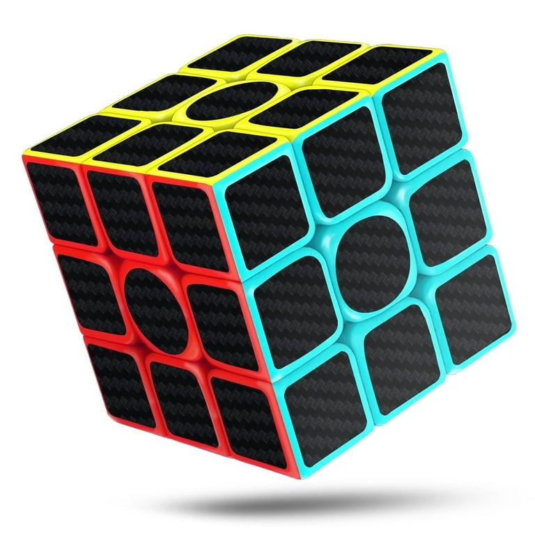 Qishi Speed Cube 3x3x3 Magic Puzzle Toy, Carbon Fiber Sticker