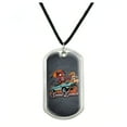 thumbnail image 1 of Speed Demon Flaming Hot Rod Military Dog Tag Pendant Necklace with Cord, 1 of 5