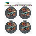 thumbnail image 1 of Speed Demon Flaming Hot Rod Refrigerator Fridge Locker Vinyl Circle Magnet Set, 1 of 4