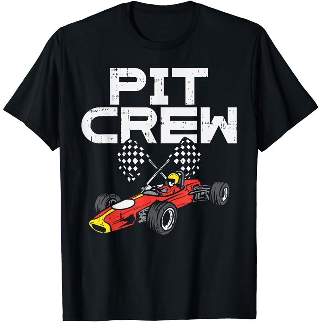 Speed Demon Pit Crew Checkered Flag Racing Team Gift Tee for Race Car