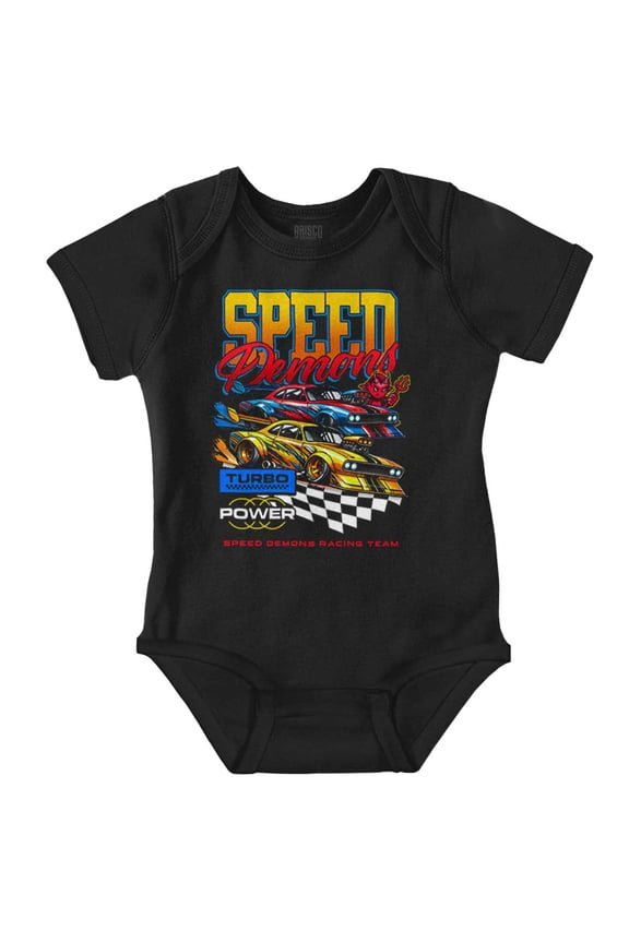 Speed Demons Racing Team Turbo Power Bodysuit Jumper Boys Infant Baby Brisco Brands 18M