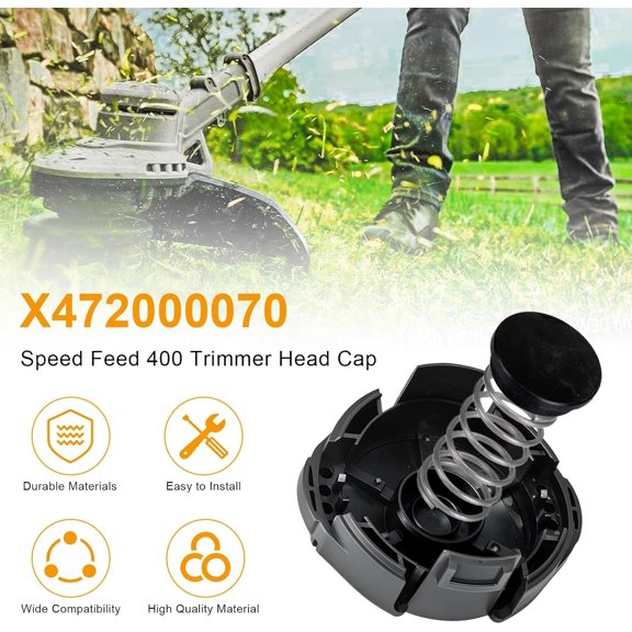 Speed Feed 400 Trimmer Head Cap Replacement for Echo Weed Eater Head SRM225, SRM230, PAS225 String Trimmer, Echo Trimmer Parts X472000070 (4 Pack)$$Tools