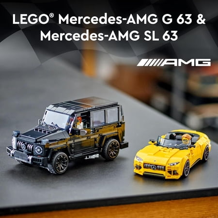 Speed - G 63 & SL 63 Toy Car Set for Kids, 2 Building Sets with Driver Minifigures, Collectible Vehicle Gift
