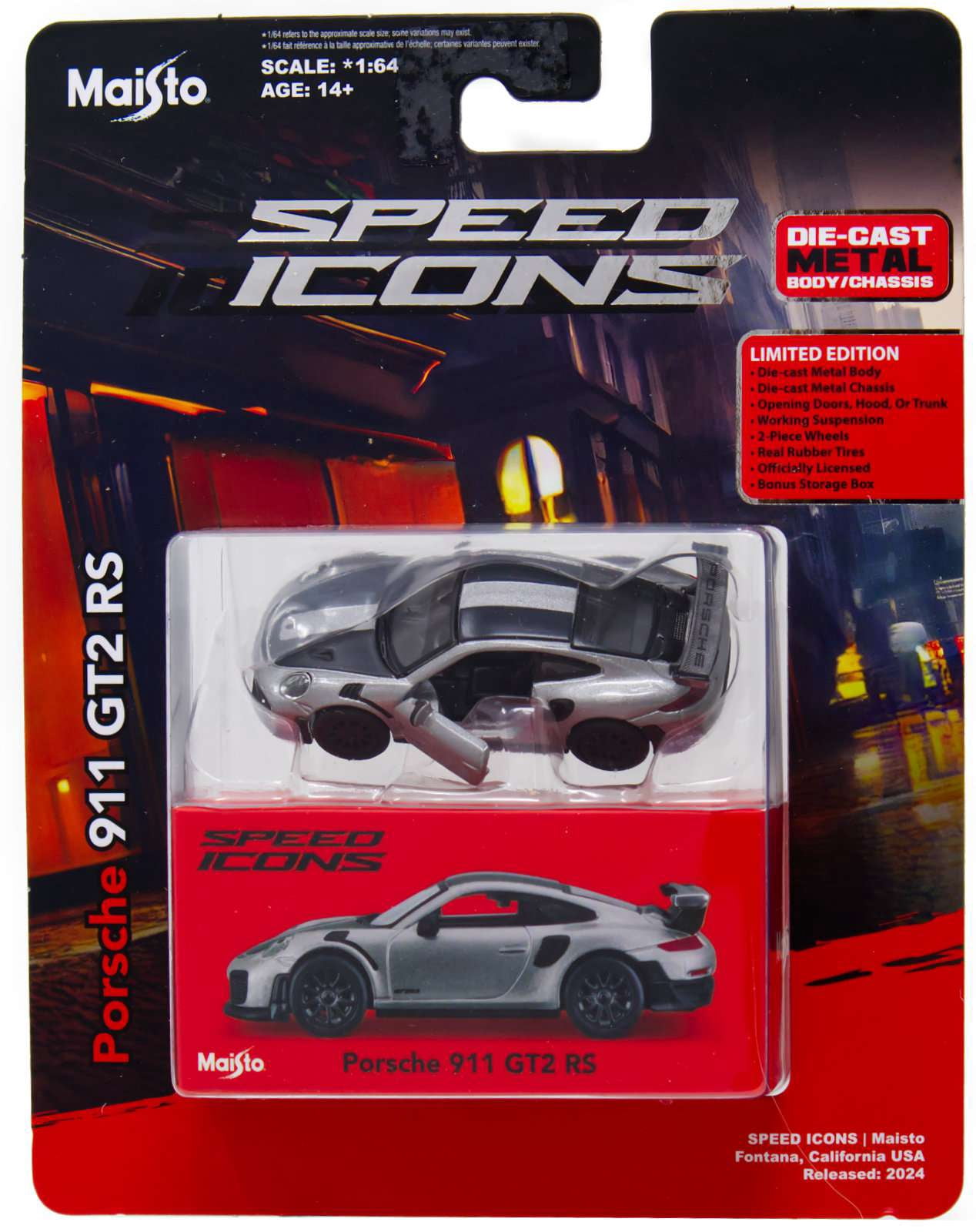 Speed Icons Porsche 911 GT2 RS Diecast Car - Walmart.com