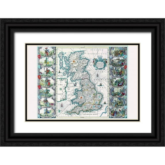 Speed, John 32x23 Black Ornate Wood Framed with Double Matting Museum Art Print Titled - Britannia