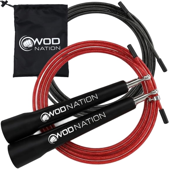 Speed Jump Rope for Men & Women with Adjustable Alloy Steel Cable, Lightweight Handles, and Smooth RotationPerfect for Boxing, Cross Training, Double Unders, & High-Intensity Workout - Silver & Blac