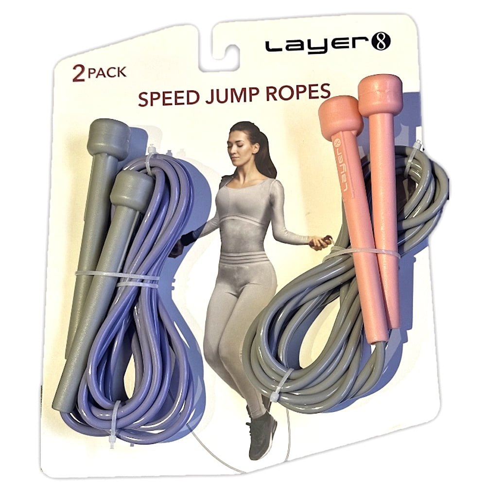 Speed Jump Ropes, 2 Pack, 9 ft Long, PVC Rope, Lightweight Handles ...