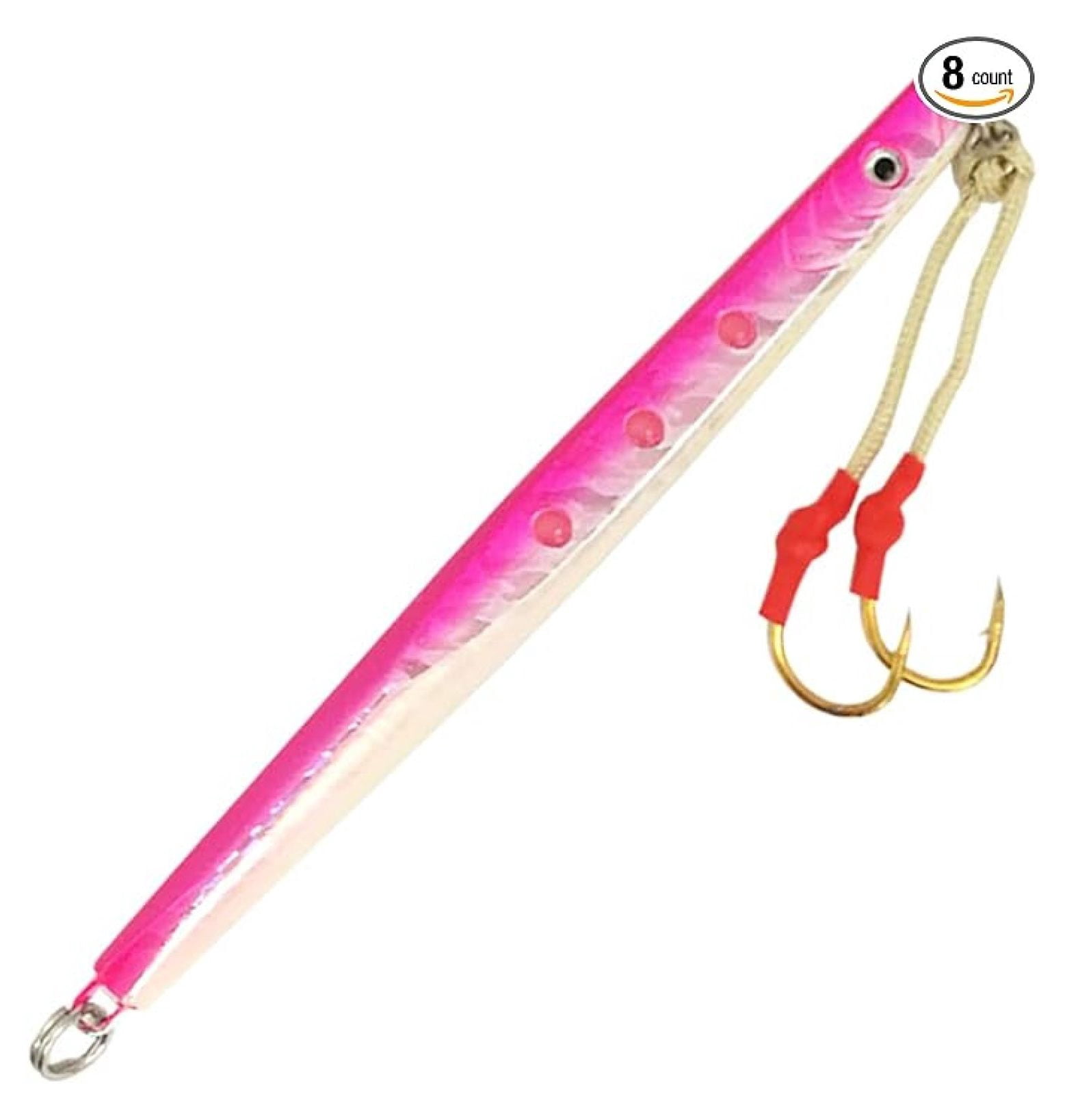 Speed Knife Jigs Fishing Lures (10oz) 300g, 3 Pcs Pink for Deep Sea Vertical Jigging, Attach Assist , Ideal for Tuna, Grouper & Amberjack Fishing