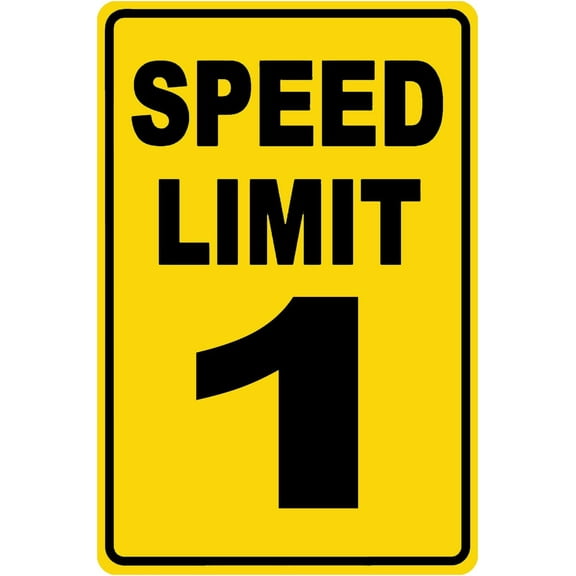 Speed Limit 1 Sign Mph Slow Warning Dector Traffic Road Highway Metal Tin Sign 12x8 Inch