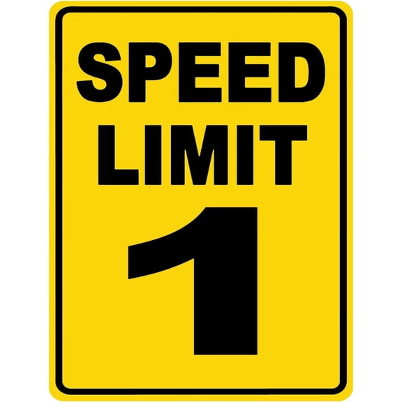 Speed Limit 1 Sign Mph Slow Warning Traffic Road Highway Metal Tin Sign 12x16 Inch