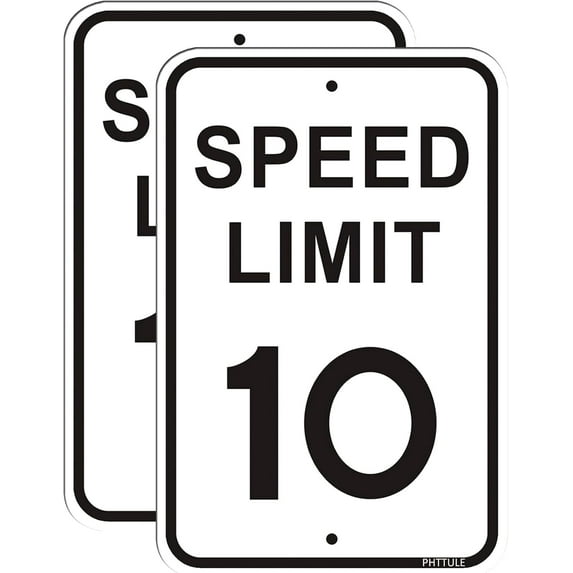 Speed Limit 10 MPH Sign 12 x 18 inches Slow Down Sign for Street Reflective 40Mil Aluminum Professional Printing UV Coating