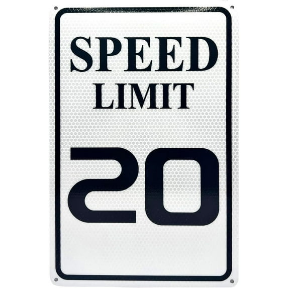 Speed Limit 10 MPH Sign, Slow Down Sign, Engineer Grade Reflective Sheeting, Rust Free Aluminum, Weather Resistant, Waterproof, Fade Resistant, 12" x 8" (White-10 MPH)
