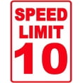 thumbnail image 1 of Speed Limit 10 MPH Sign, Slow Down Sign, Traffic Signs,16 x 12 Inches, Waterproof, Durable, Easy to Mount, 1 of 5