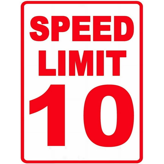 Speed Limit 10 MPH Sign, Slow Down Sign, Traffic Signs,16 x 12 Inches, Waterproof, Durable, Easy to Mount