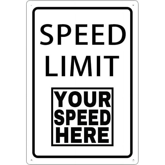 Speed Limit 10 Mph Sign, Speed Limit Signs Novelty Slow Down Sign Warning Traffic Road Street Sign 8X12 Inches