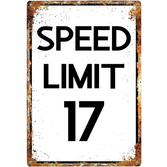 Speed Limit 17 Mph Metal Tin Sign Aluminum Warning Signs For Indoor & Outdoor Yard Lawn Sign Home Decor 8x12 inch