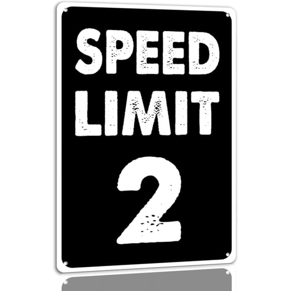 Speed Limit 2 Mph Tin Sign Warning Traffic Road Street Metal Tin Sign Indoor/Outdoor Use Garage Bar Man Cave Wall Decor 8x12 Inch