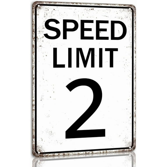 Speed Limit 2 Warning Traffic Road Street Metal Tin Sign Indoor/outdoor Use for Street Garage Yard Home Poster Wall Art Pub Bar Wall Decor 8x12 Inch