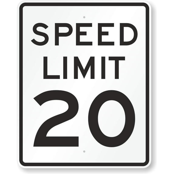 Speed Limit 20 MUTCD Sign | 8" x 12" 3M Engineer Grade Reflective Aluminum