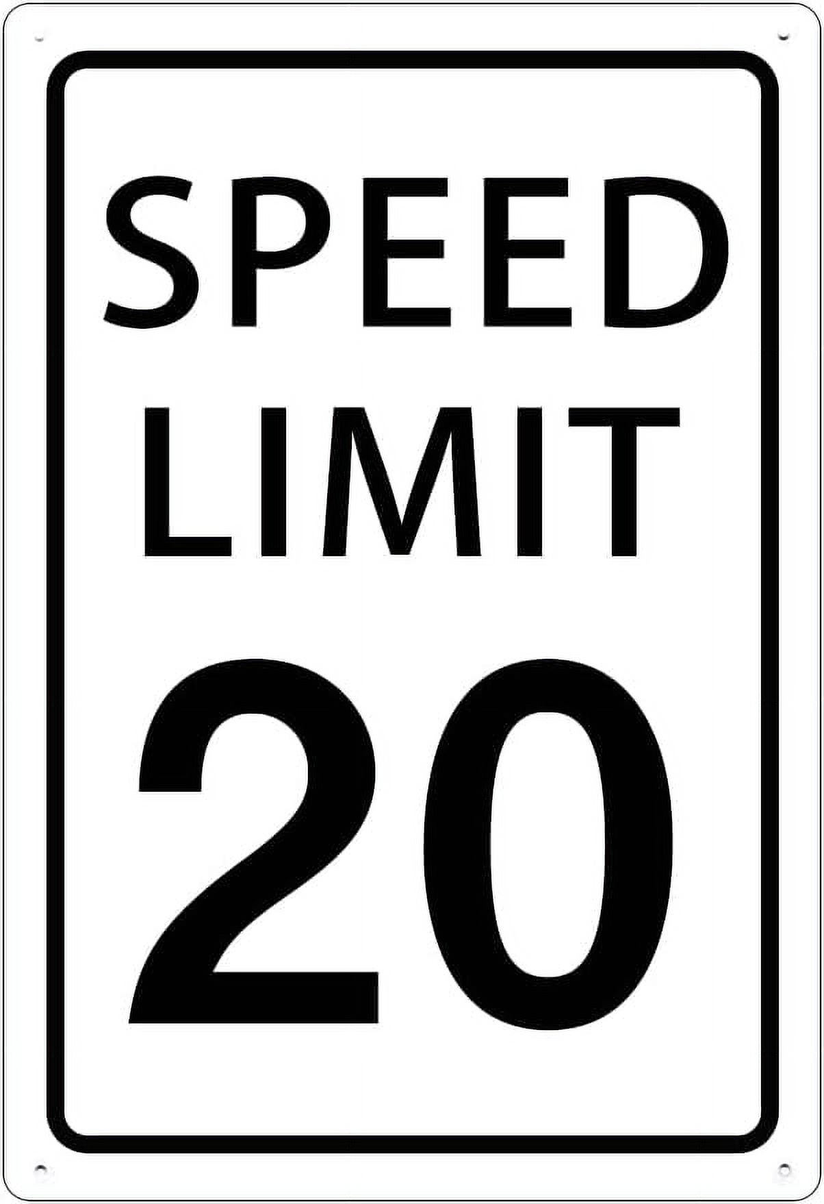 Speed Limit 20 Mph Outdoor Metal Sign Slow Warning Traffic Road Street ...