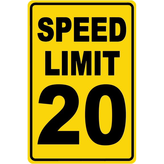 Speed Limit 20 Sign Mph Slow Warning Dector Traffic Road Highway Metal Tin Sign 12x8 Inch