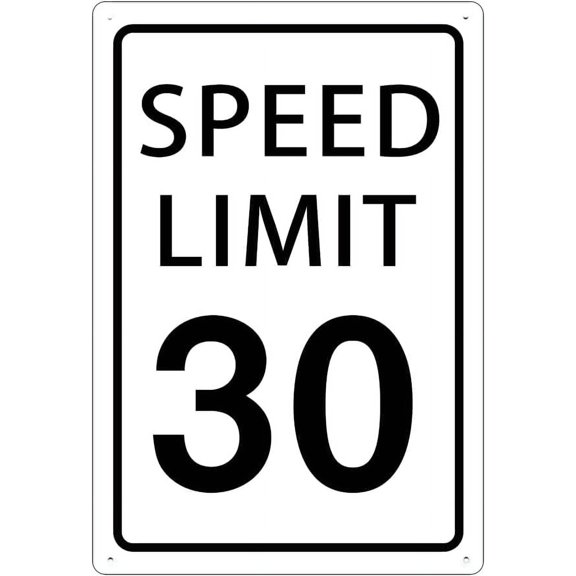 Speed Limit 25 Mph Sign, Speed Limit Signs Novelty Slow Down Sign Warning Traffic Road Street Sign 8X12 Inches