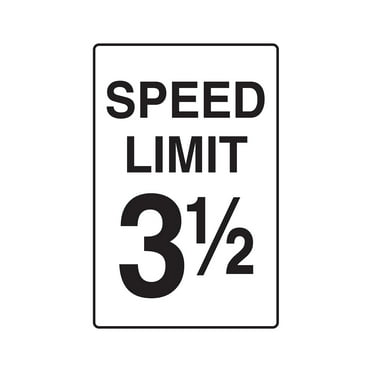 Speed Limit 3-1-2 novelty sticker | Indoor/Outdoor | Funny Home Décor for Garages, Living Rooms, Bedroom, Offices | SignMission Driving Traffic Vehicle Car Joke Parking Gift Wall Plaque