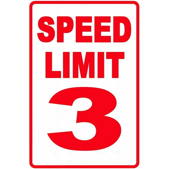 Speed Limit 3 MPH Sign, Slow Down Sign, Traffic Signs,12 x 8 Inches, Waterproof, Durable, Easy to Mount