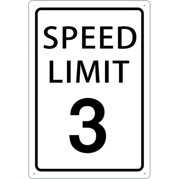 Speed Limit 3 Mph Mini Metal Street Sign Warning Traffic Road Street 12x16inch
