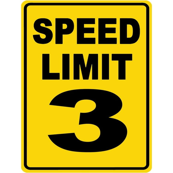Speed Limit 3 Sign Mph Slow Warning Traffic Road Highway Metal Tin Sign 12x16 Inch