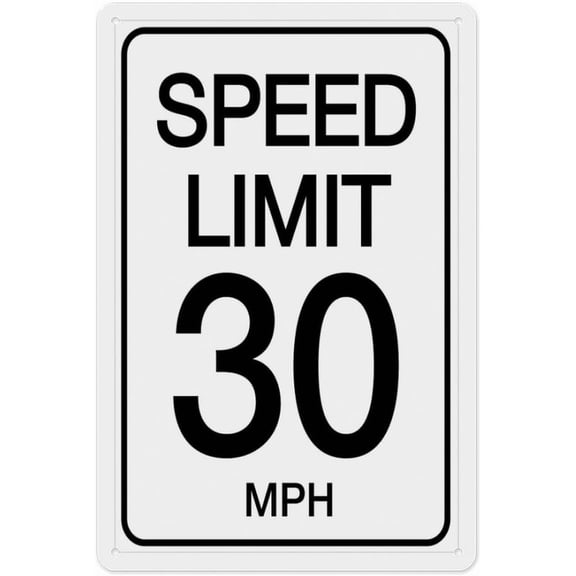 Speed Limit 30 Mph Rust Free Aluminum Sign 8"x12" - Professional Graphics Easy To Mount, Indoor & Outdoor Use, Traffic Speed Limit Sign
