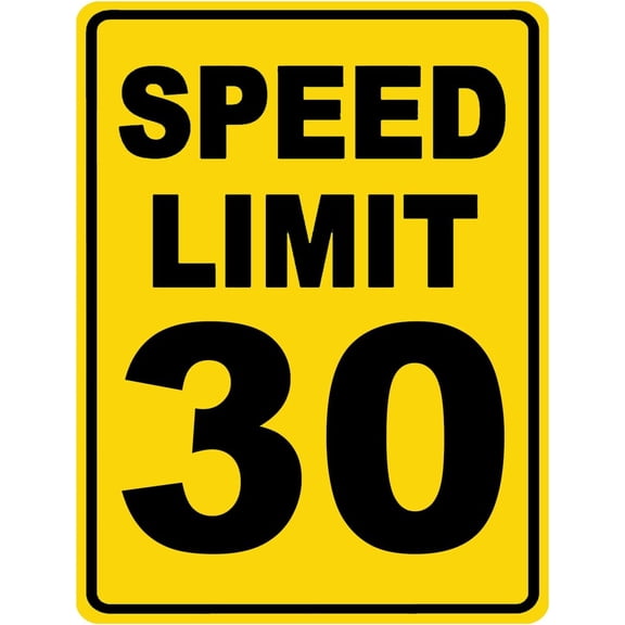 Speed Limit 30 Sign Mph Slow Warning Traffic Road Highway Metal Tin Sign 12x16 Inch