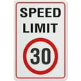 thumbnail image 1 of Speed Limit 30Km Sign Outdoor Metal Sign - 12 X 8 Metal Signs For Business, Workplace, Office, Home, Delivery Signs, Road Signs, Garden Signs, 1 of 6