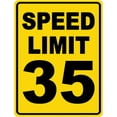 thumbnail image 1 of Speed Limit 35 Sign Mph Slow Warning Dector Traffic Road Highway Metal Tin Sign 12x8 Inch, 1 of 5