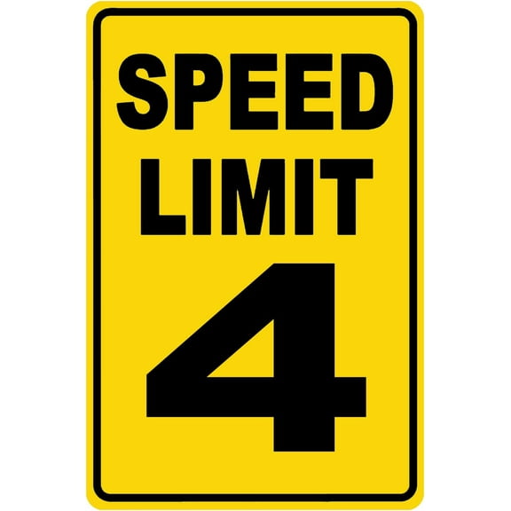 Speed Limit 4 Sign Mph Slow Warning Dector Traffic Road Highway Metal Tin Sign 12x8 Inch