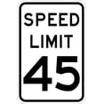 thumbnail image 1 of Speed Limit 45 - 12 x 18 Road Sign, 1 of 6
