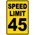 thumbnail image 1 of Speed Limit 45 Sign Mph Slow Warning Dector Traffic Road Highway Metal Tin Sign 12x8 Inch, 1 of 1