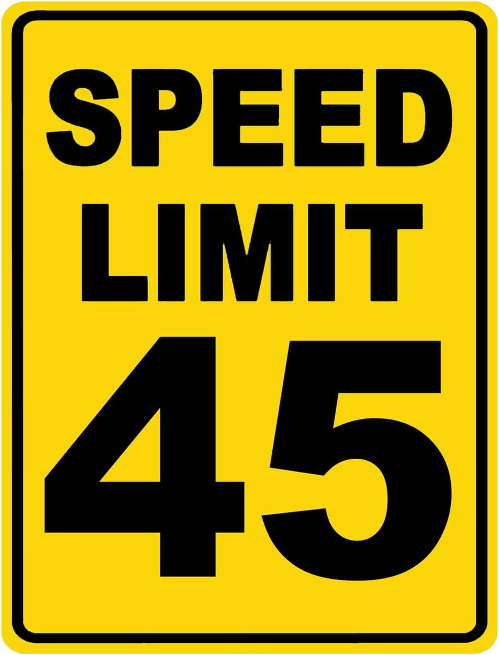 Speed Limit 45 Sign Mph Slow Warning Traffic Road Highway Metal