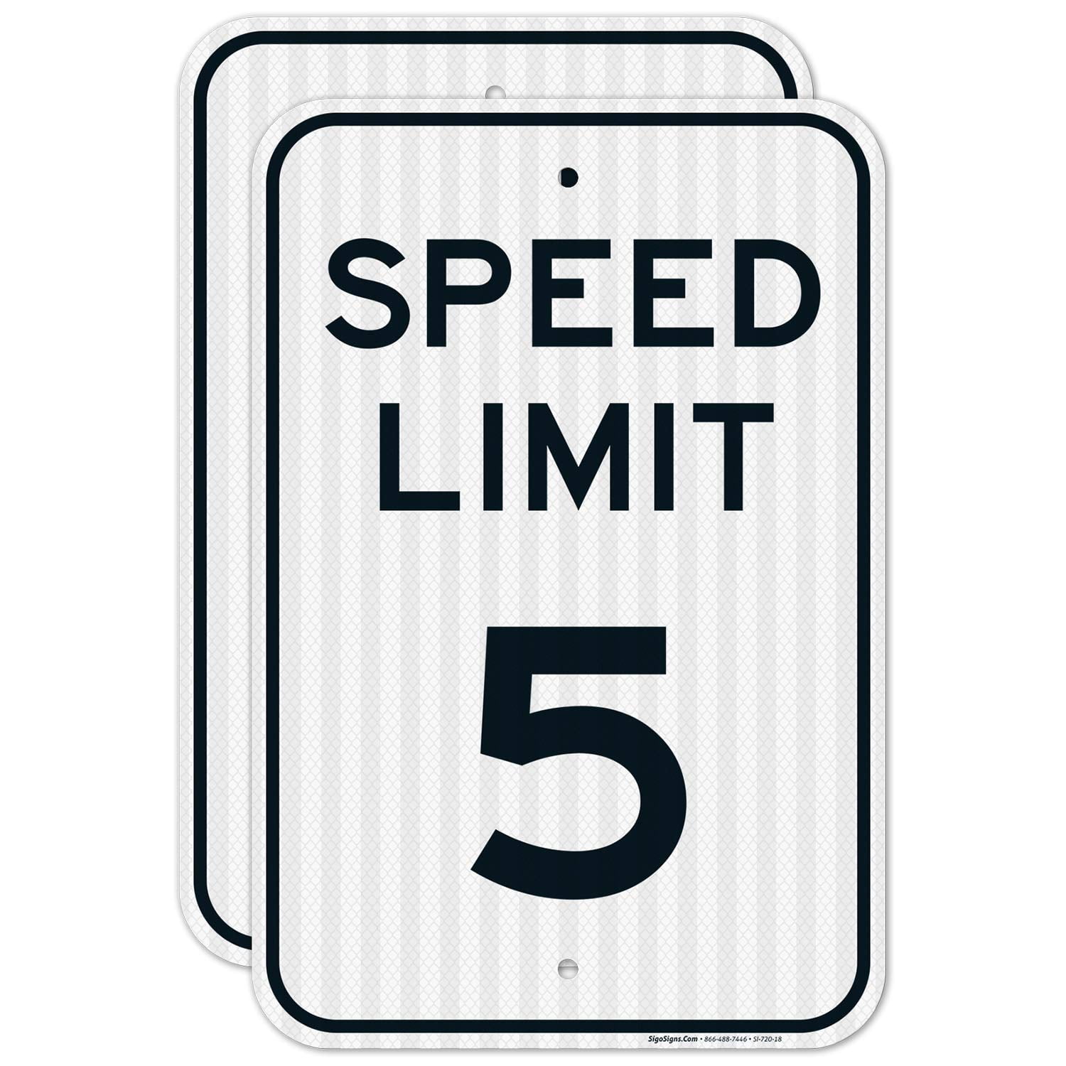 Speed Limit 5 MPH Sign, (2 Pack) 12x16 Inches, 3M EGP Reflective .063 ...