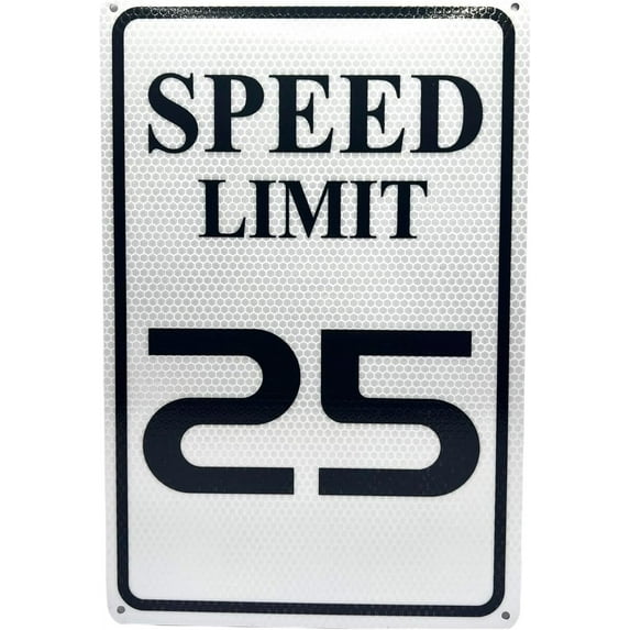 Speed Limit 5 MPH Sign, Slow Down Sign, Engineer Grade Reflective Sheeting, Rust Free Aluminum, Weather Resistant, Waterproof, Fade Resistant, 12" x 8" (White-5 MPH)