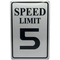 thumbnail image 1 of Speed Limit 5 MPH Sign, Slow Down Sign, Engineer Grade Reflective Sheeting, Rust Free Aluminum, Weather Resistant, Waterproof, Fade Resistant, 12" x 8" (White-5 MPH), 1 of 5