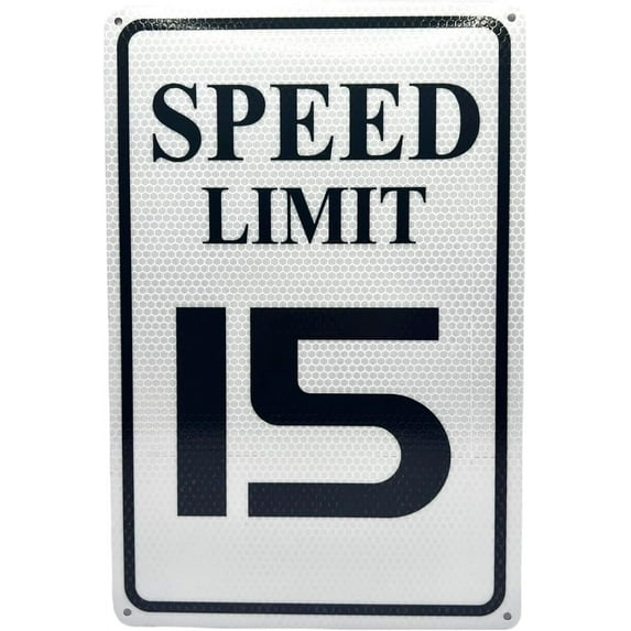 Speed Limit 5 MPH Sign, Slow Down Sign, Engineer Grade Reflective Sheeting, Rust Free Aluminum, Weather Resistant, Waterproof, Fade Resistant, 12" x 8" (White-5 MPH)