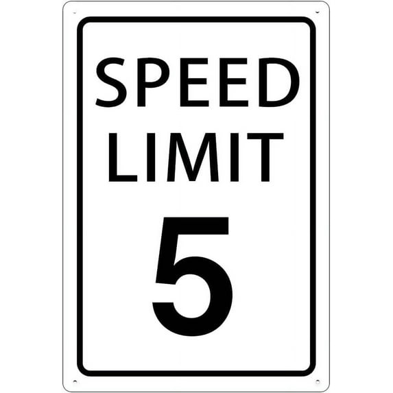 Speed Limit 5 Mph Outdoor Metal Sign Slow Warning Traffic Road Street 12x16inches