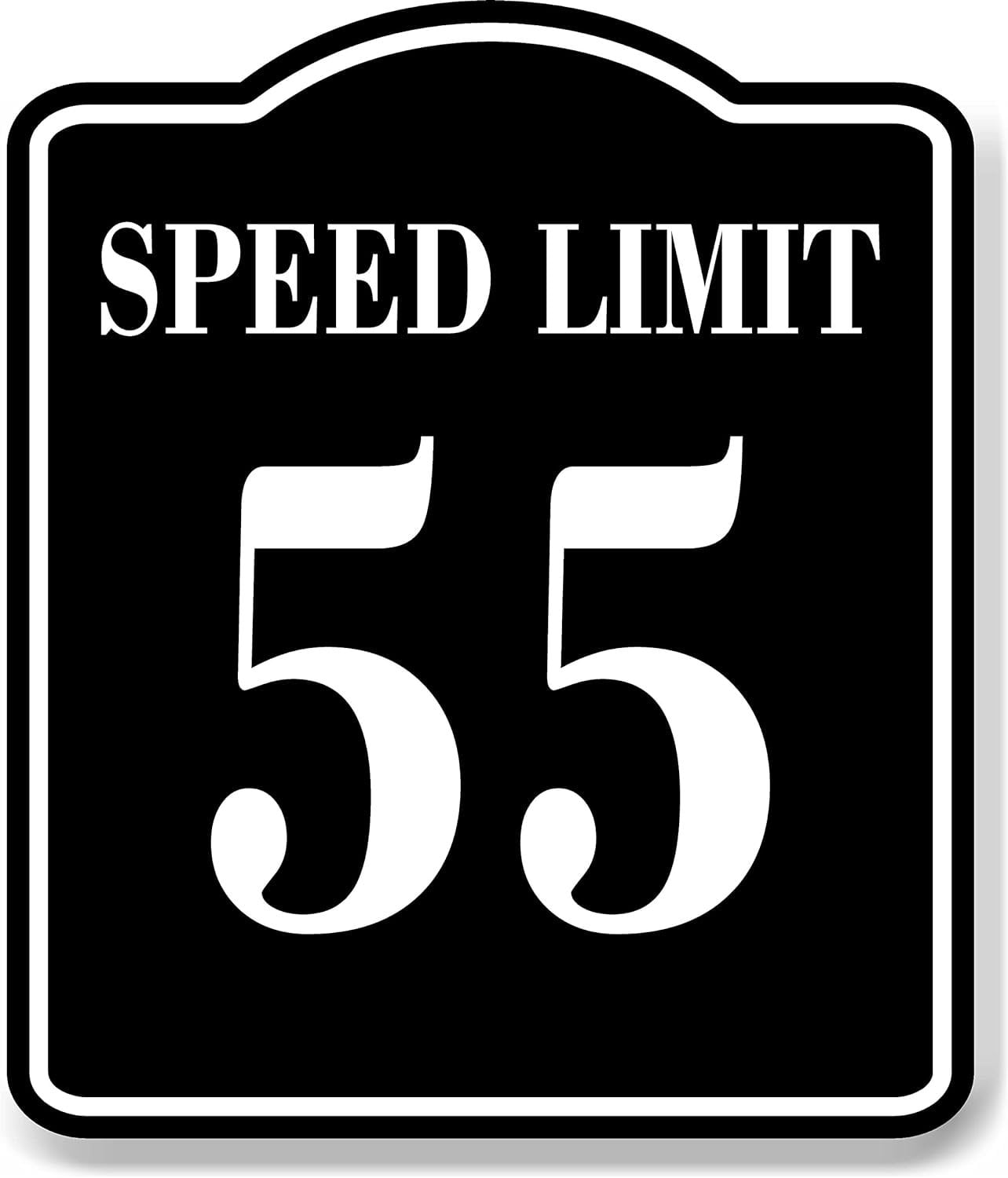 Speed Limit 55 BLACK Aluminum Composite Sign, 15"x18" - Walmart.com