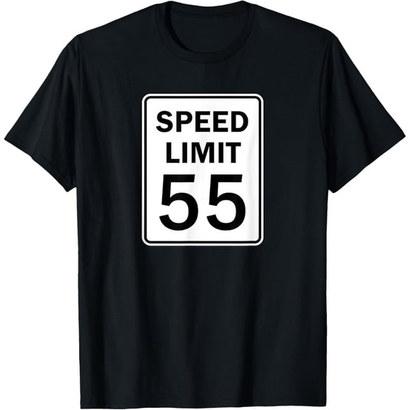 Speed Limit 55 MPH Road Sign Graphic T-Shirt