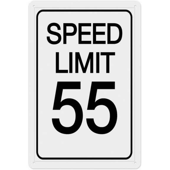 Speed Limit 55 Metal Sign 8"x12" Rust Free Aluminum - Indoor Outdoor Use for Fence Yard, Traffic Speed Sign
